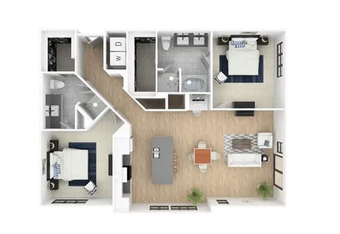 2 bed 2 bath C at Everra Midtown Park Apartments, Dallas 75231