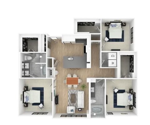 3 bed 2 bath at Everra Midtown Park Apartments, Dallas, Texas