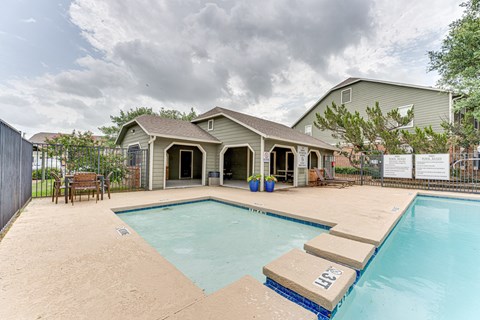 A house with a pool in the backyard.