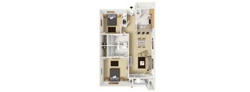 2 bed 2 bath B1 Floor Plan at Highland Luxury Living, Lewisville, TX