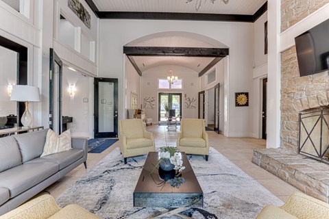 Clubroom With TV at The Brazos, Dallas, TX