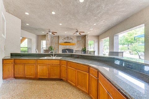Kitchen Counter at The Brazos, Dallas, Texas
