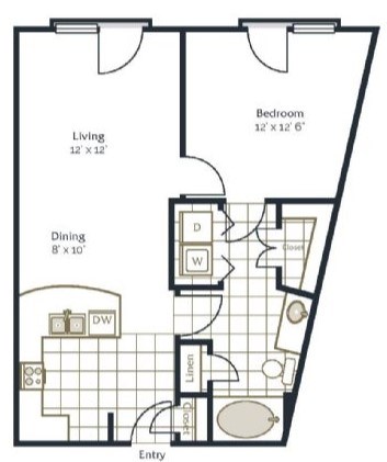 Brazos Floor Plan at Vue Fitzhugh, Dallas, 75204