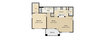 Caddo Floor Plan at The Brazos, Dallas, 75287