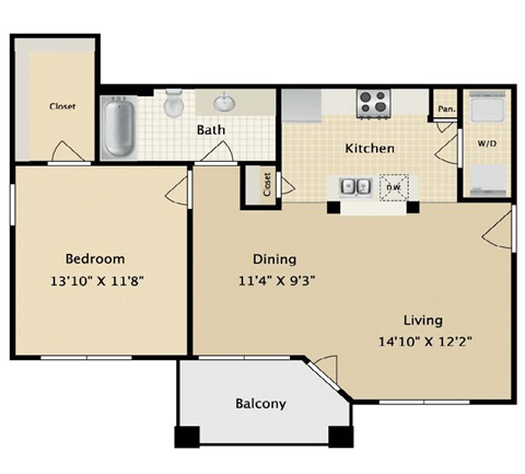 Caddo Floor Plan at The Brazos, Dallas, 75287