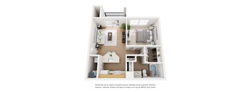 Cambria Floor Plan 1 Bed 1 Bath, 576 Sq. Ft.