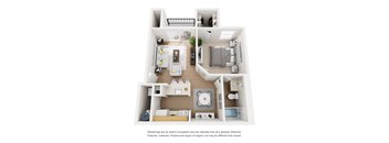 Capistrano Floor Plan 1 Bed 1 Bath, 602 Sq. Ft.
