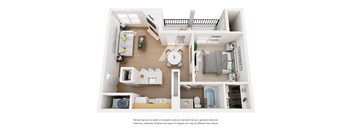 Coronado Floor Plan 1 Bed 1 Bath, 669 Sq. Ft.