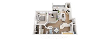 Pacifica Floor Plan 2 Bed, 1 Bath, 911 Sq. Ft.