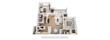 Palomar Floor Plan 2 Bed 2 Bath 1,009 Sq. Ft.