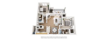 San Carlos Floor Plan 2 Bed 2 Bath, 1,026 Sq. Ft.