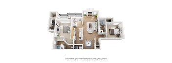 San Pedro Floor Plan 2 Bed 2 Bath, 1,201 Sq. Ft.