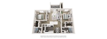 2 bed 2 bath Floorplan at Copper Hill Apartments, Bedford 76021