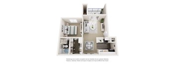 1 bed 1 bath Floorplan at Copper Hill Apartments, Bedford, Texas