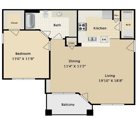 Del Rio Floor Plan at The Brazos, Dallas