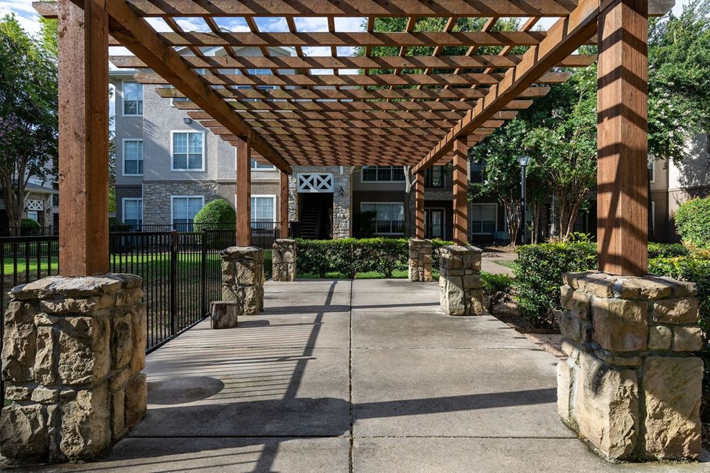 Dog Park pergola at The Brazos, Dallas, TX, 75287