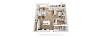 A1 Floor Plan at Easton Apartments, Texas, 75206