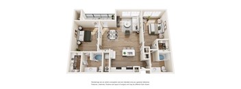 B1A Floor Plan at Easton Apartments, Dallas, Texas