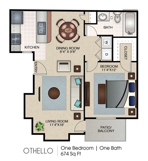 1 bed 1 bath at Bardin Oaks Apartments, Texas, 76018