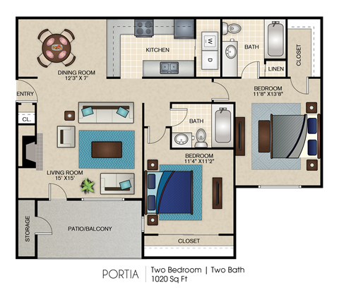 2 bed 2 bath A at Bardin Oaks Apartments, Arlington 76018