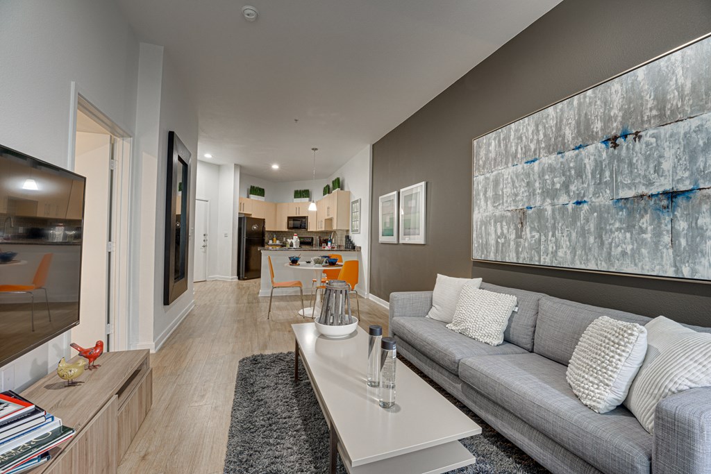 Living Area With TV at Vue Fitzhugh, Dallas