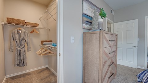 Closet View at Highland Luxury Living, Lewisville