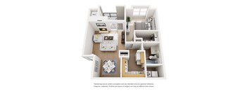 Frankford Floor Plan at Hunters Hill Apartments, Texas