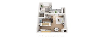 Willowgate Floor Plan at Hunters Hill Apartments, Dallas, TX