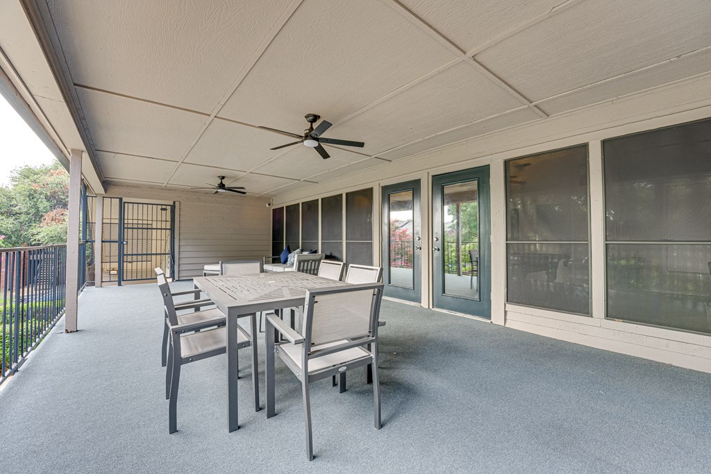 sliding glass doors at Indian Creek Apartments, Carrollton, TX