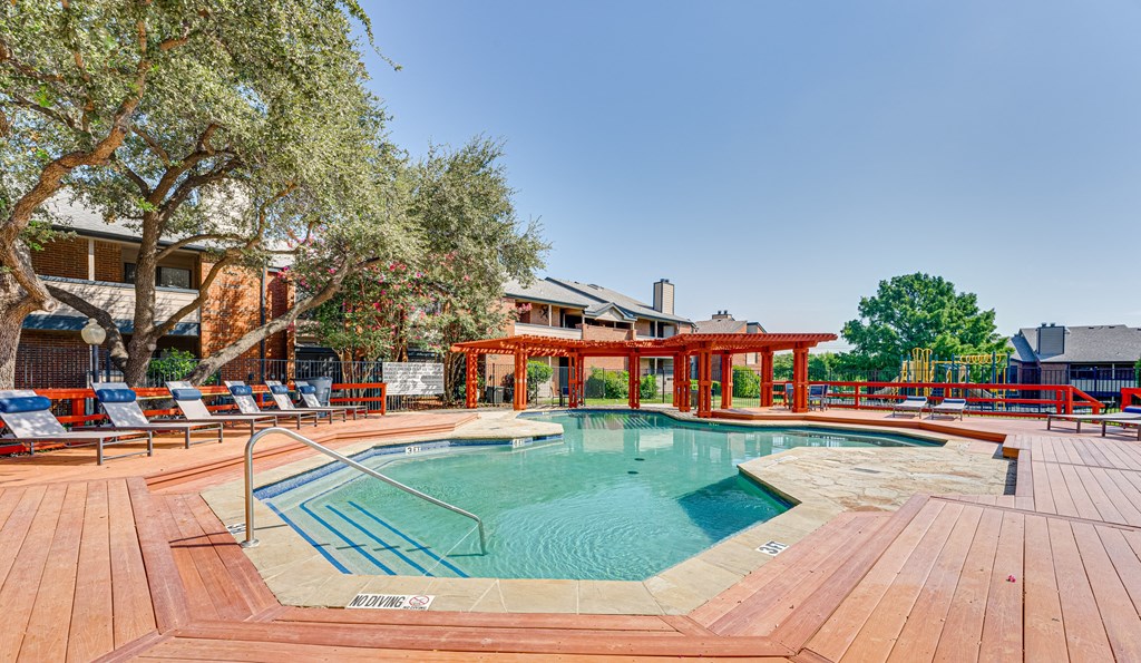 the swimming pool at our apartments at Indian Creek Apartments, Carrollton, TX