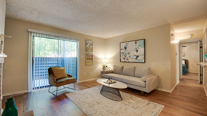 Living Room Living Room at Indian Creek Apartments, Carrollton
