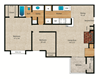 Sorrel floor plan layout at Indian Creek Apartments in Carrollton, TX