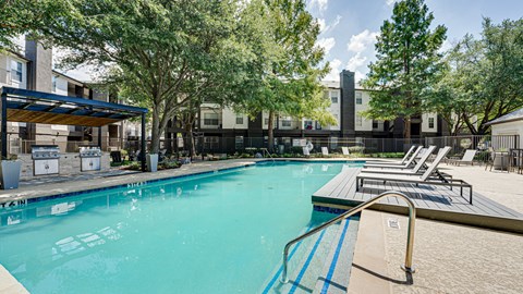 Extensive Resort Inspired Pool Deck at Knox Allen Station, Allen, TX