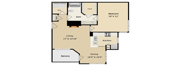 Laredo Floor Plan at The Brazos, Dallas, Texas