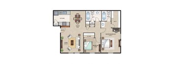 Layout of Magnolia floor plan  at Arbors Of Cleburne, Texas