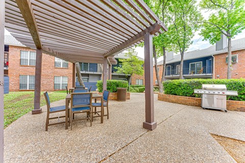 Outdoor Patio And Grill at The Manhattan Apartments, Dallas, Texas