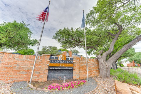 Entry Signage at The Manhattan Apartments, Dallas, TX