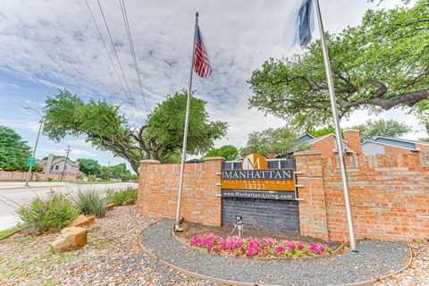 Property Signage at The Manhattan Apartments, Dallas, Texas