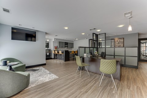 A modern living room at The Manhattan Apartments, Dallas, TX, 75252