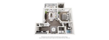 Amethyst  1 Bed 1 Bath Sq. Ft.: 600 Floor Plan at Mason, McKinney, TX, 75069