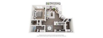 Emerald 1 Bed 1 Bath Sq. Ft.: 710 Floor Plan at Mason, 75069