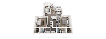 Sapphire 2 Bed 2 Bath Sq. Ft.: 1,001 Floor Plan at Mason, McKinney, TX
