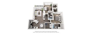 Topaz 2 Bed 2 Bath Sq. Ft.: 1,090 Floor Plan at Mason, McKinney