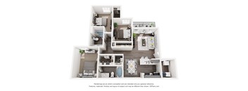 Topaz 3 Bed 2 Bath Sq. Ft.: 1,190 Floor Plan at Mason, McKinney, TX, 75069