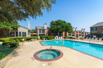 Pool Area at Copper Hill Apartments in Bedford TX