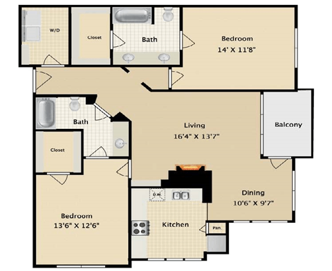 Presidio Floor Plan at The Brazos, Dallas, TX