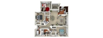 3 Bed 1 Bath1,400-to1,454 Sq. Ft. Floor Plan at The Brazos, 75287