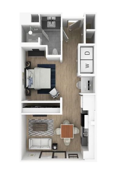 Studio 1 bath at Everra Midtown Park Apartments, Texas