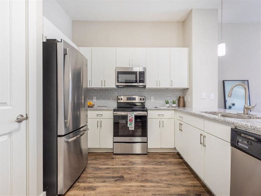 Well Equipped Kitchen Well Equipped Kitchen at Highline Urban Lofts, Cypress, TX - Photo Gallery