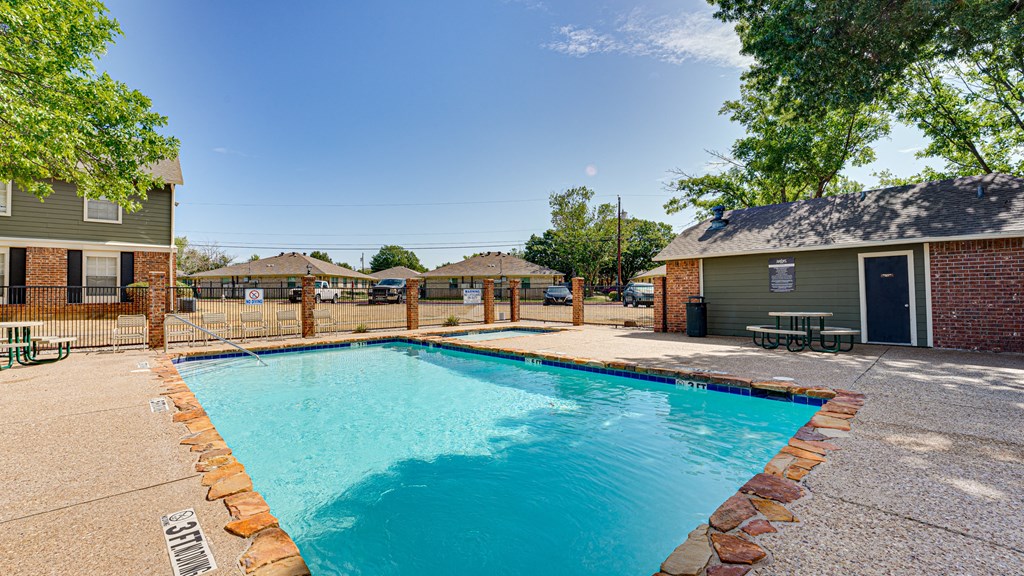second pool with lounge seating  at Arbors Of Cleburne, Cleburne